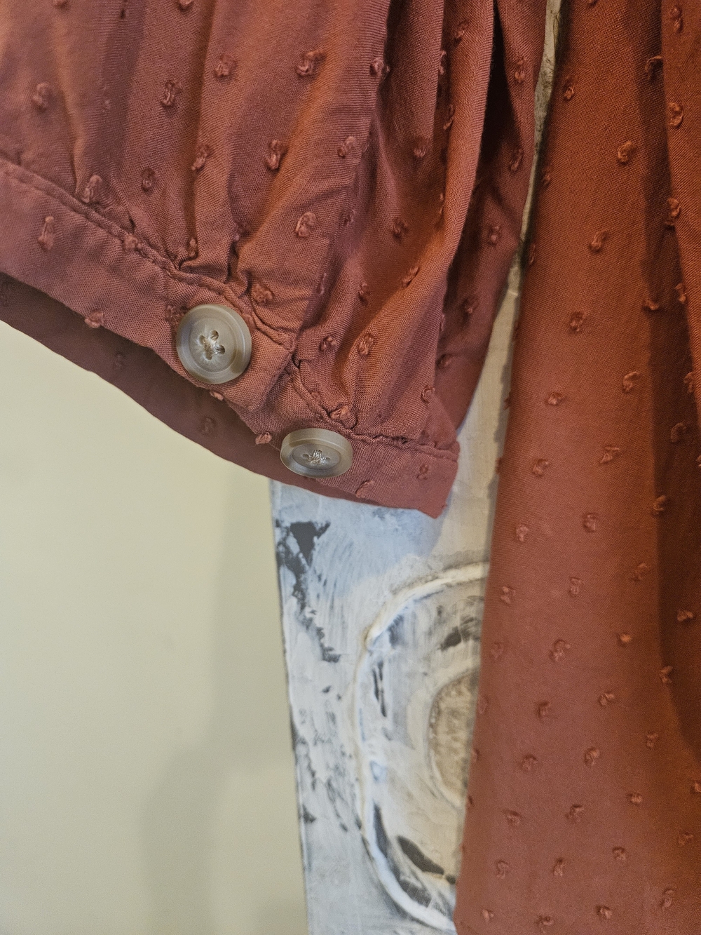 torrid Rust Textured Button-Down Blouse - Picture 4 of 5